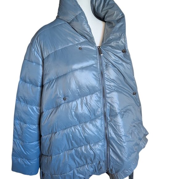 Universal Standard Kanda Puffer Coat - M - Blue Storm - Picture 2 of 7